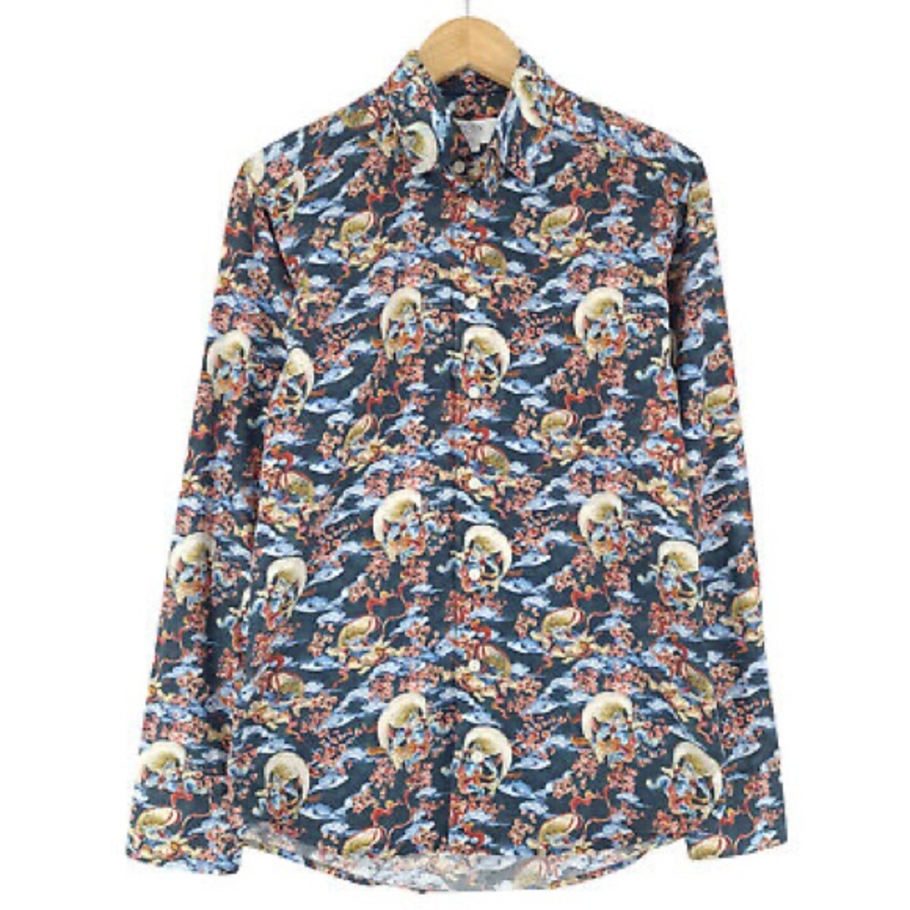 Men's flying trolley/cherry blossom Print Shirt